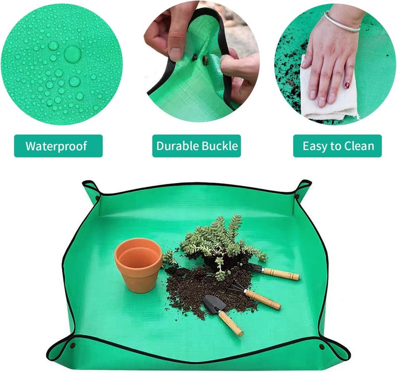 FANTIAN Potting Mat for Indoor Plant Transplanting, 29.5" X29.5" Waterproof Repotting Mat, Foldable Soil Change Mat Gardening Planting Mat - Gifts for Plant Lovers - Image 4